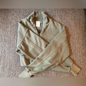OFFLINE by Aerie Green Zip-Up Hoodie